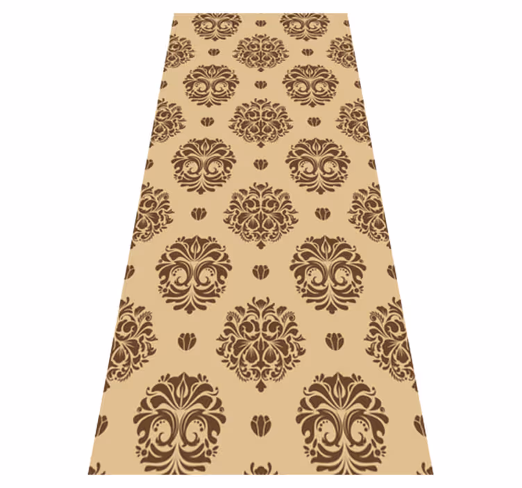 Vinylmatta årgång beige vintage damask stil - Tenstickers