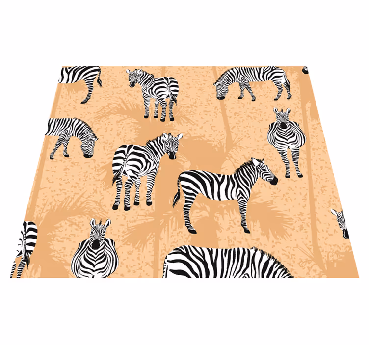 Vinylmatta djur zebra tapet för badrum - Tenstickers