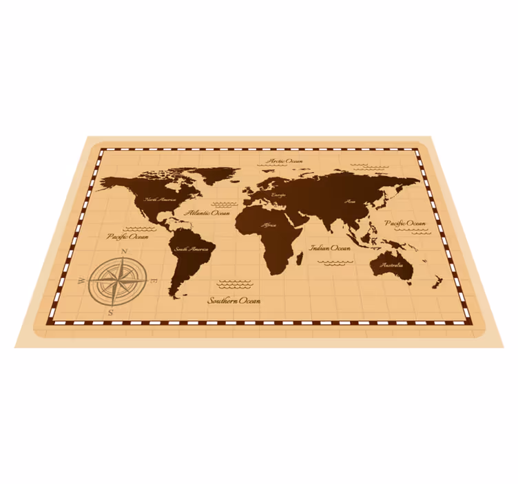 Vinylmatta världskarta atlas - Tenstickers