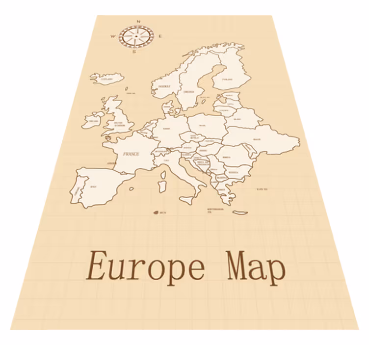 Vinylmatta världskarta vintage europa - Tenstickers