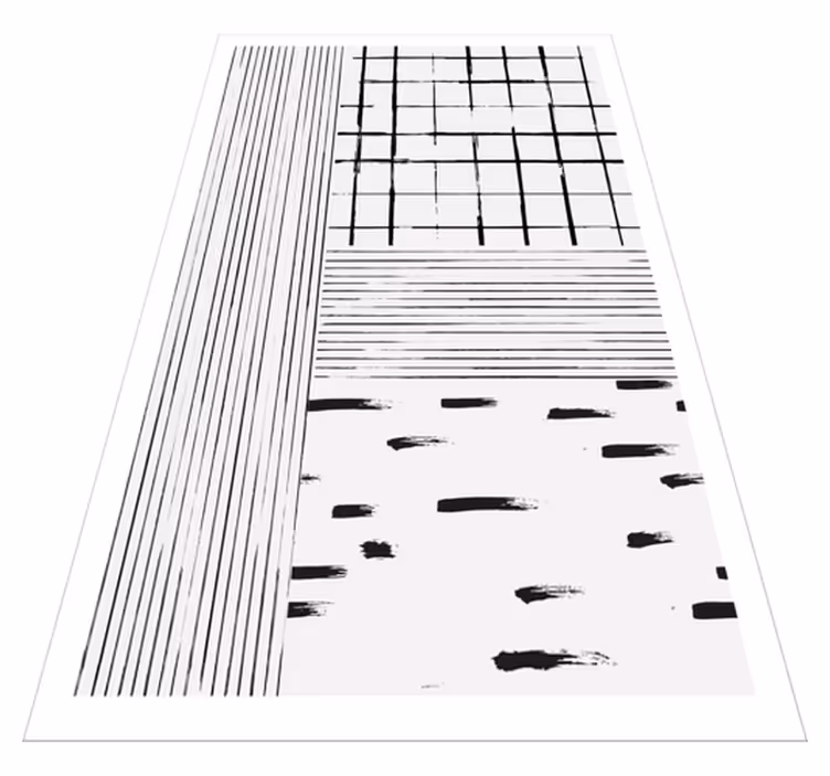 Vinylmatta modern med svarta linjer - Tenstickers