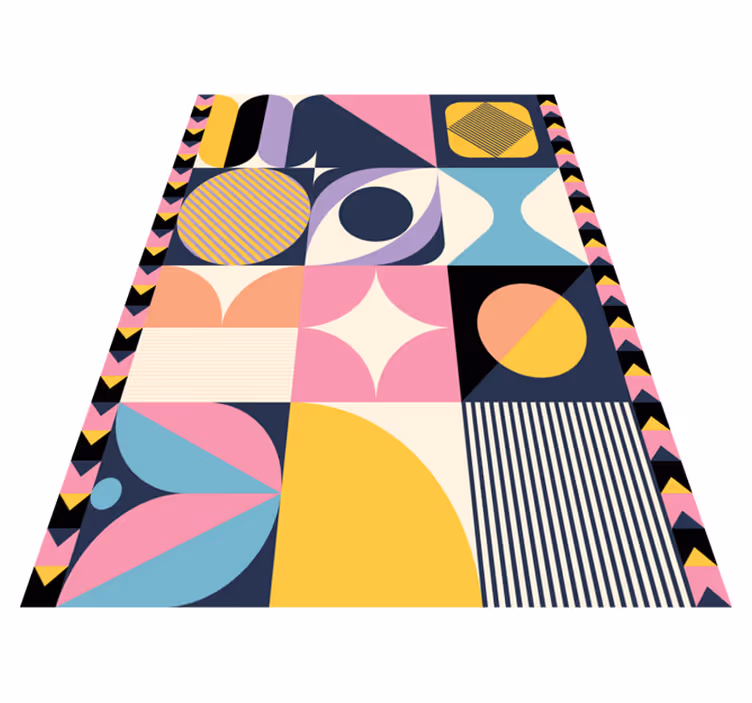 Vinylmatta modern geometrisk konst med flera figurer - Tenstickers