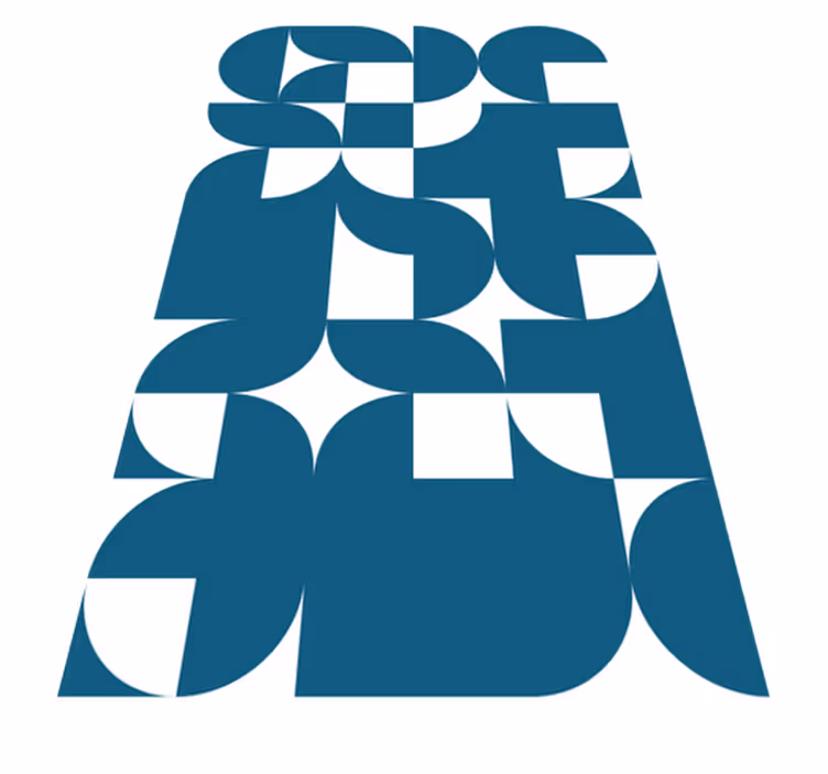 Vinylmatta modern blå cirkel geometrisk mönster - Tenstickers