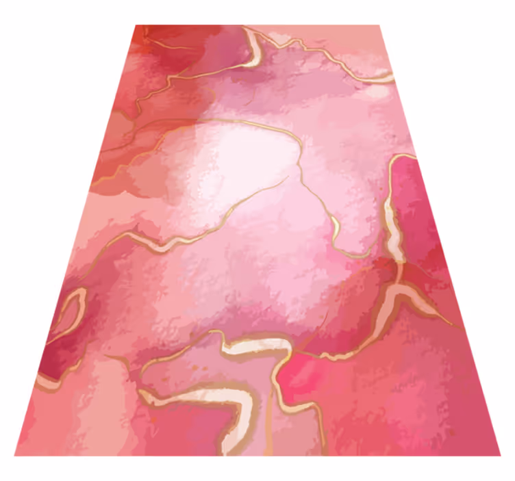 Vinylmatta modern rosa och guld marmor effekt - Tenstickers