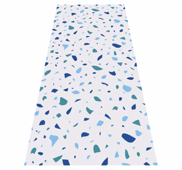 Vinylmatta textur blå nyanser terrazzo - Tenstickers
