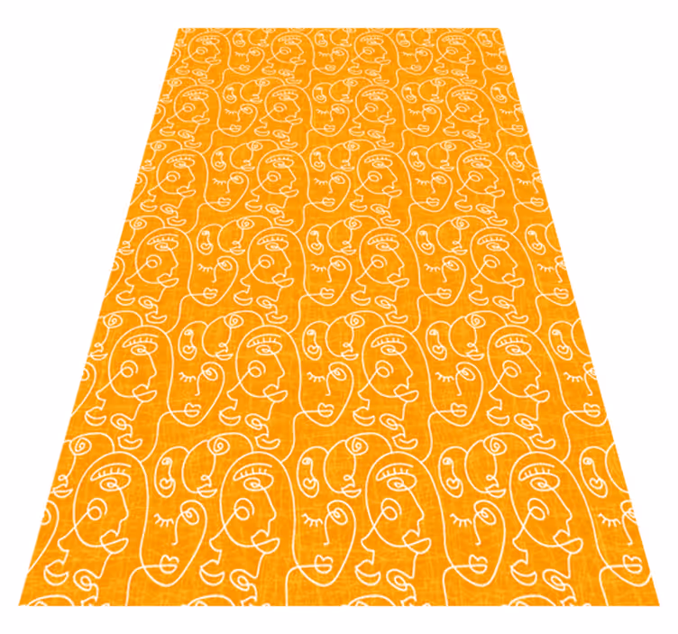 Vinylmatta textur abstrakt orange ritad kvinna - Tenstickers