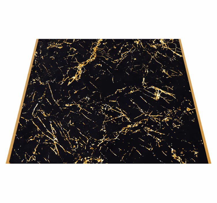Vinylmatta textur svart och guld marmor - Tenstickers