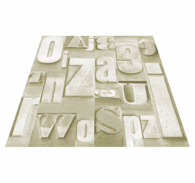 Vinylmattor med fraser 3d industriell stil - Tenstickers