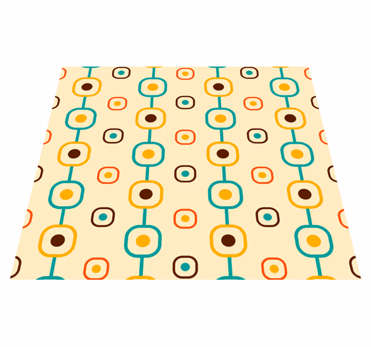 Vinylmatta årgång 60-tals geometrisk - Tenstickers