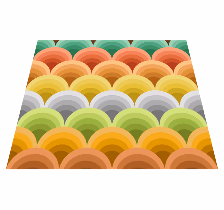 Vinylmatta årgång vintage med orange cirklar - Tenstickers