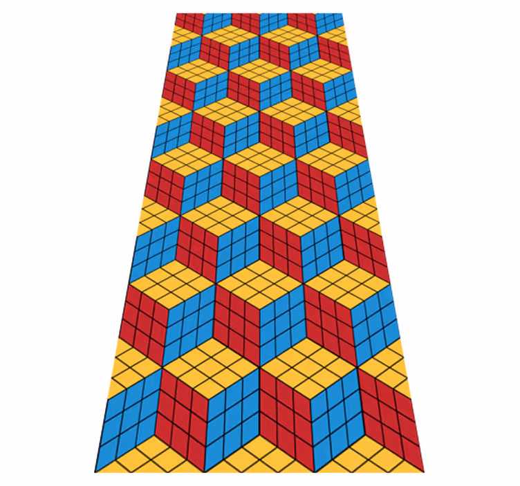 Vinylmatta årgång rubikskub originalmönster - Tenstickers