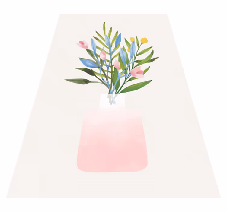 Vinylmatta blommor och växter blommor i kruka - Tenstickers