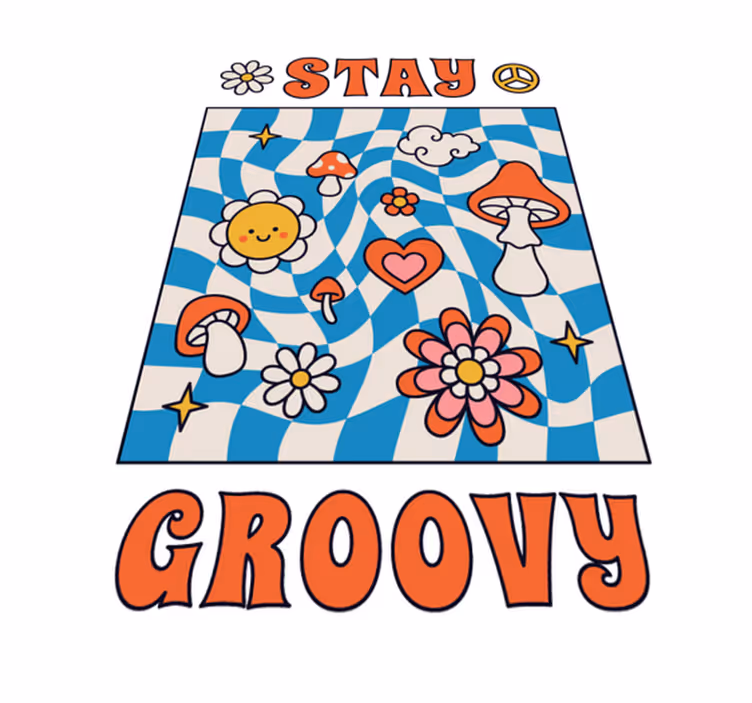 Vinylmattor med fraser stay groovy - Tenstickers