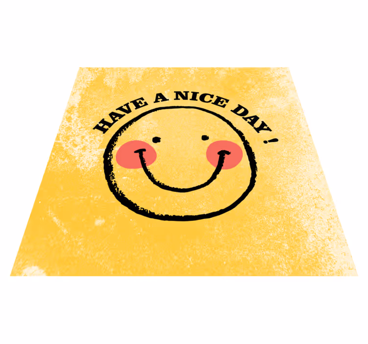 Vinylmattor med fraser glad dag smiley design - Tenstickers