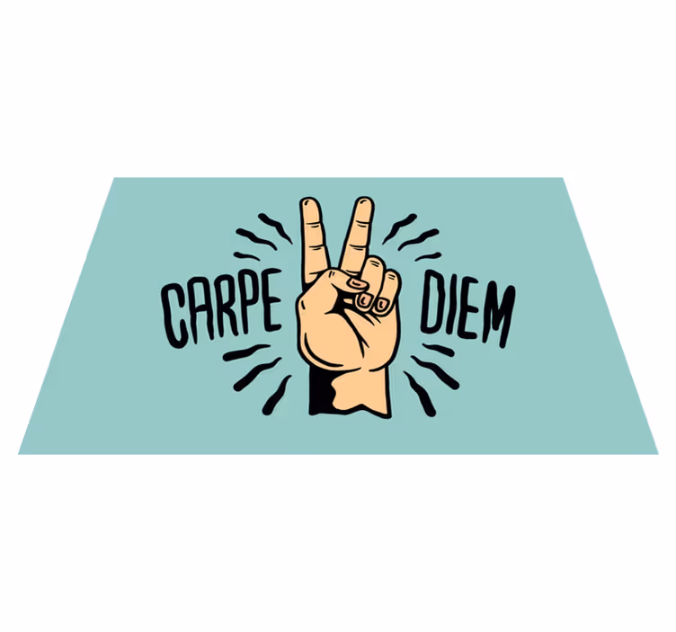 Vinylmattor med fraser carpe diem fred handillustration - Tenstickers