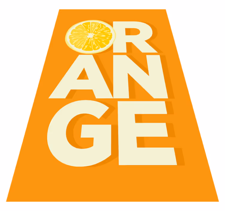 Vinylmattor med fraser i skivad orange text - Tenstickers