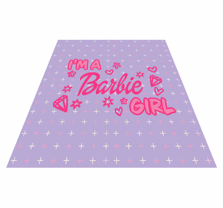 Vinylmattor med fraser jag är en barbie-tjej - Tenstickers