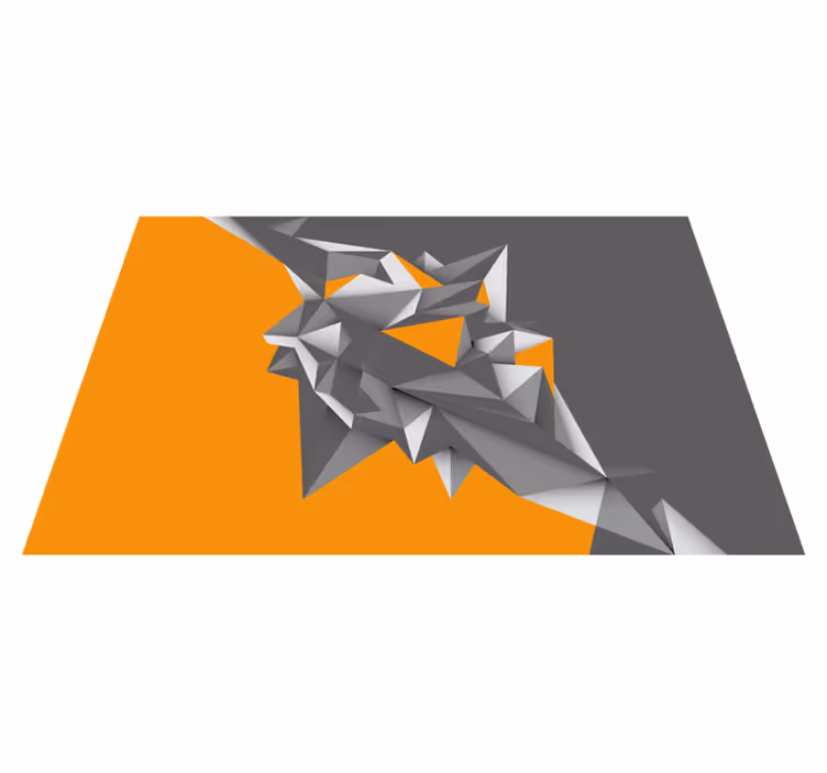Vinylmatta geometrisk grå och orange abstrakta former - Tenstickers