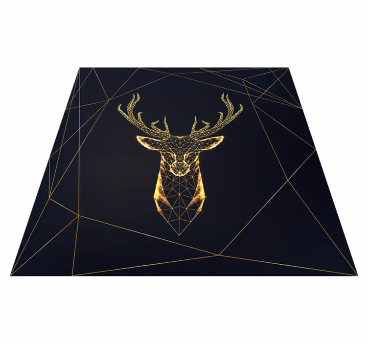 Vinylmatta geometrisk med guldgeometrisk hjort - Tenstickers
