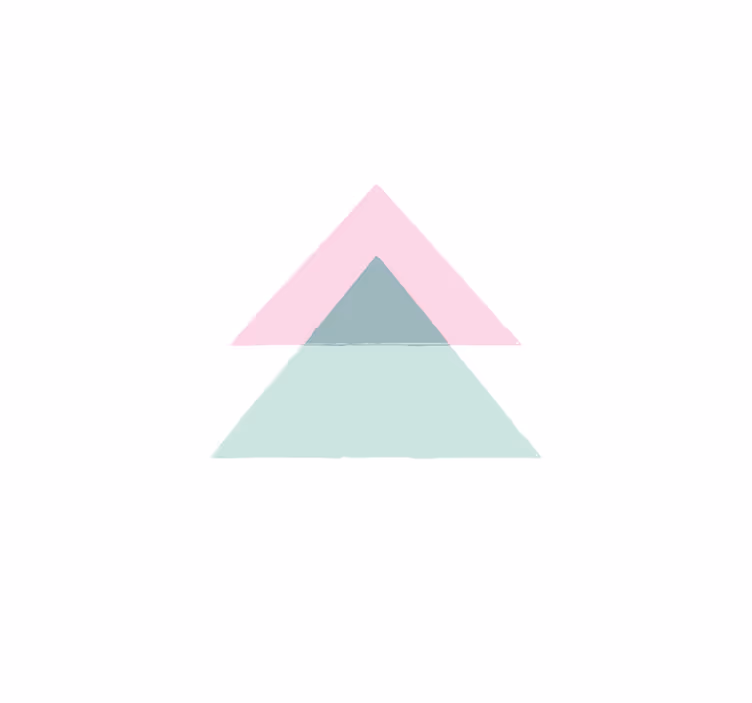 Vinylmatta geometrisk blå och rosa trianglar - Tenstickers