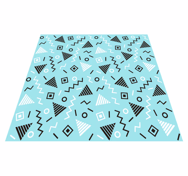Vinylmatta geometrisk 80-tals memphis stilmönster - Tenstickers