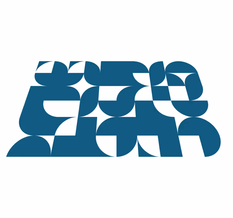Vinylmatta geometrisk blå cirkelmönster - Tenstickers