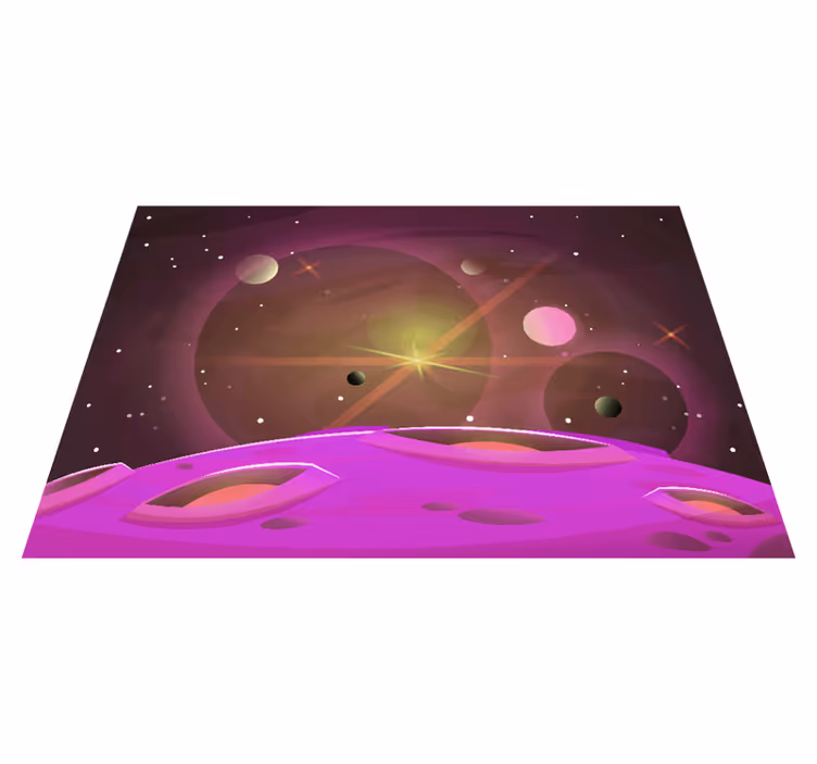 Vinylmatta barn futuristiska vyer till rymden - Tenstickers