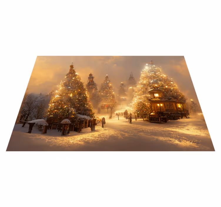 Vinylmatta jul vinterlandskap - Tenstickers