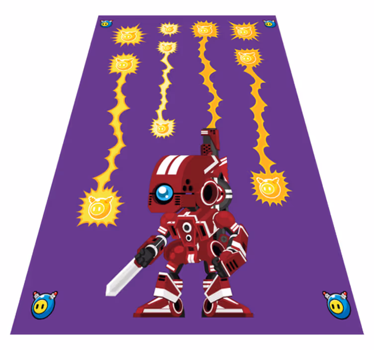Vinylmatta spel robot skjuter upp - Tenstickers