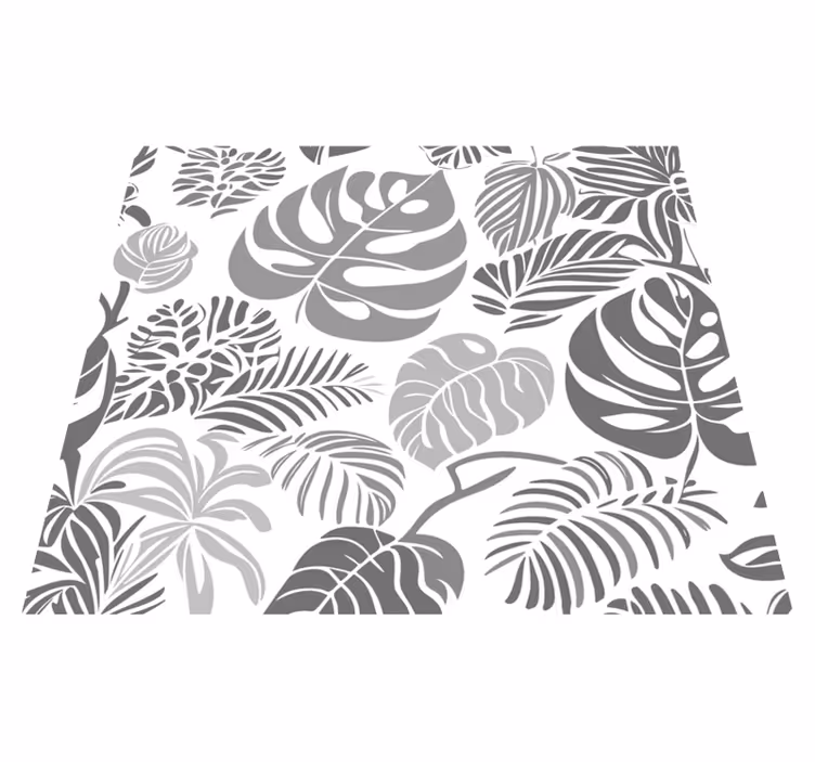 Vinylmatta grå monstera blad - Tenstickers