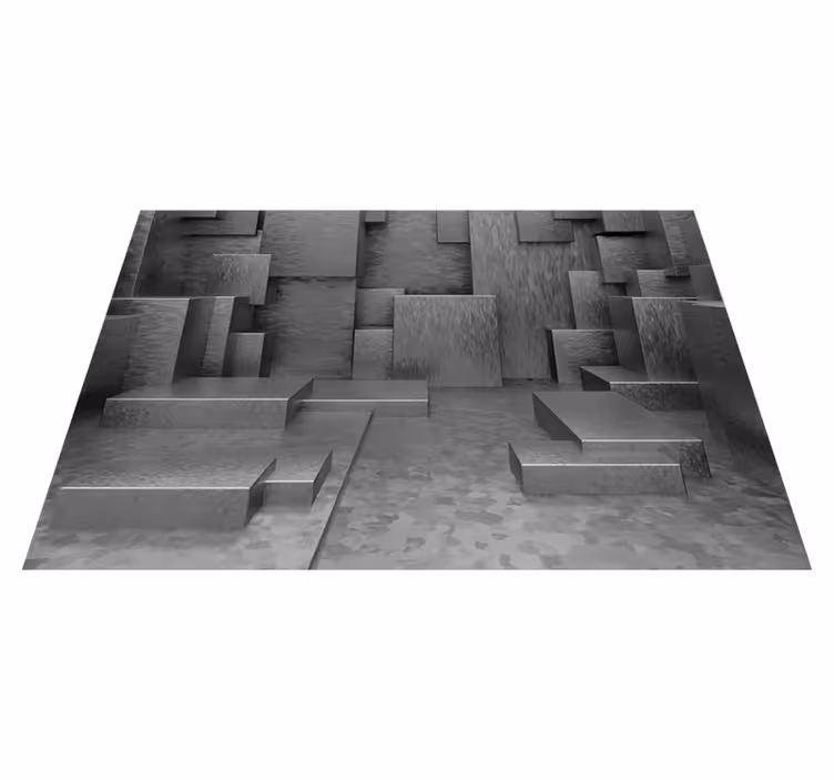 Vinylmatta grå geometriska abstrakta block - Tenstickers