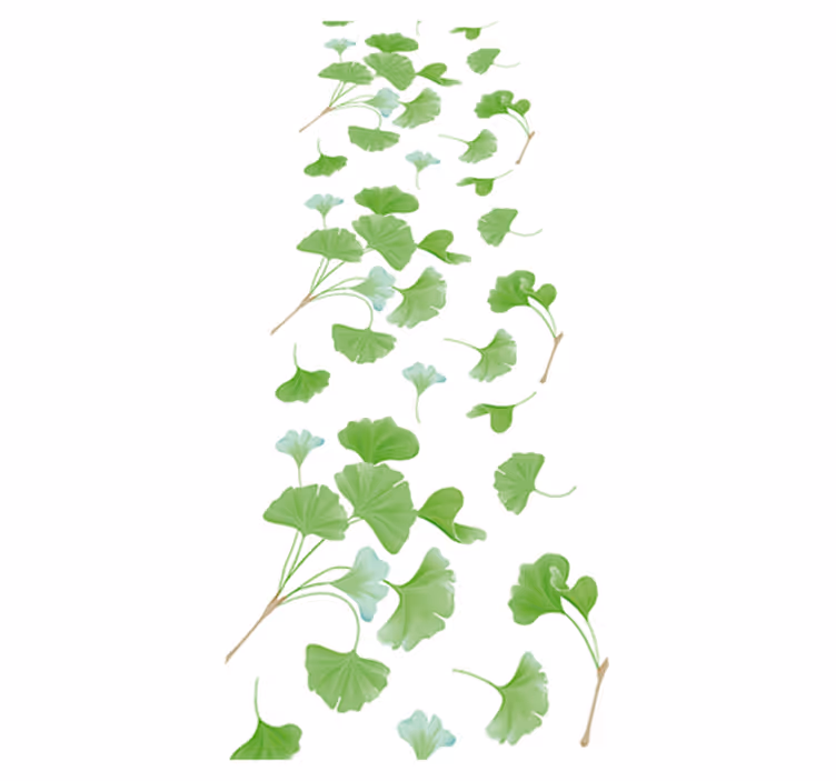Vinylmatta entré ginkgo blad oljemålad - Tenstickers