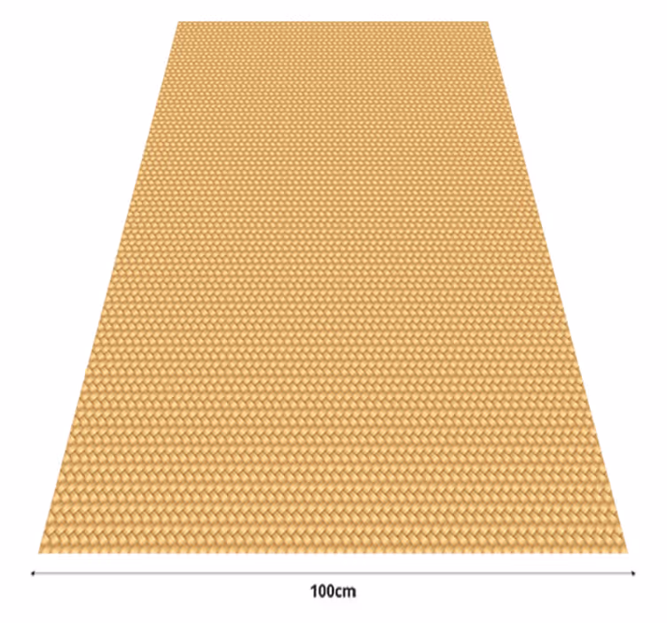 Vinylmatta beige med korgstruktur - Tenstickers