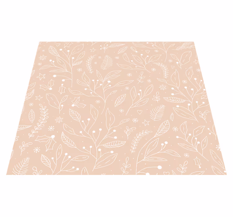 Vinylmatta beige julväxter - Tenstickers