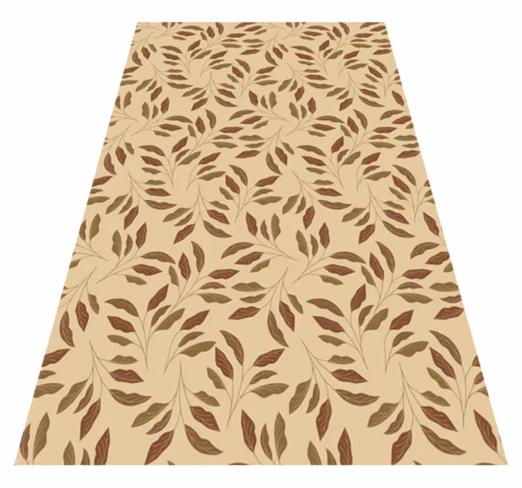 Vinylmatta beige bladig elegans - Tenstickers