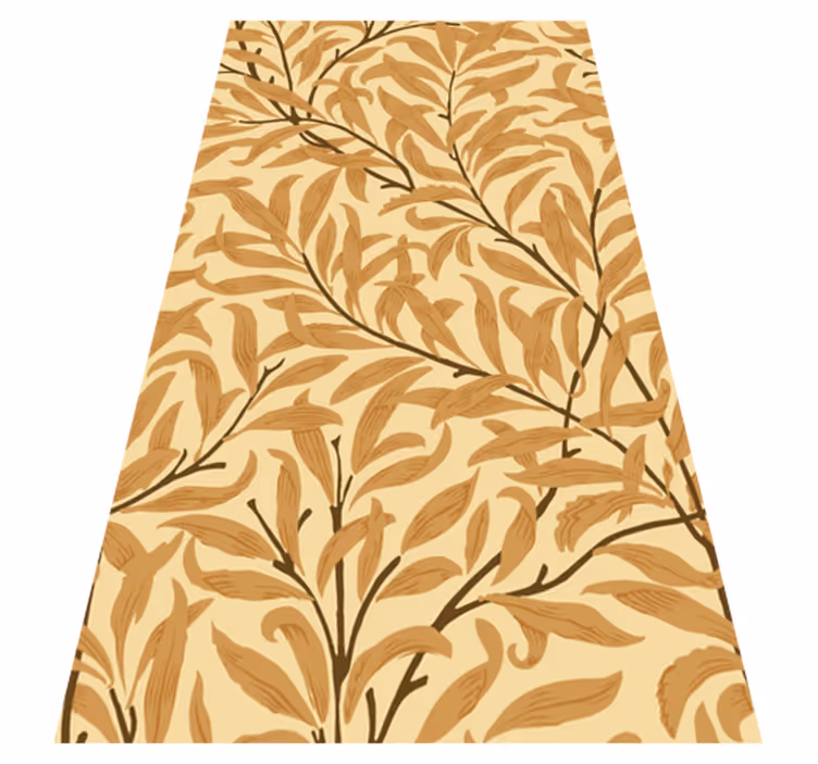 Vinylmatta beige med botaniskt lövtryck - Tenstickers