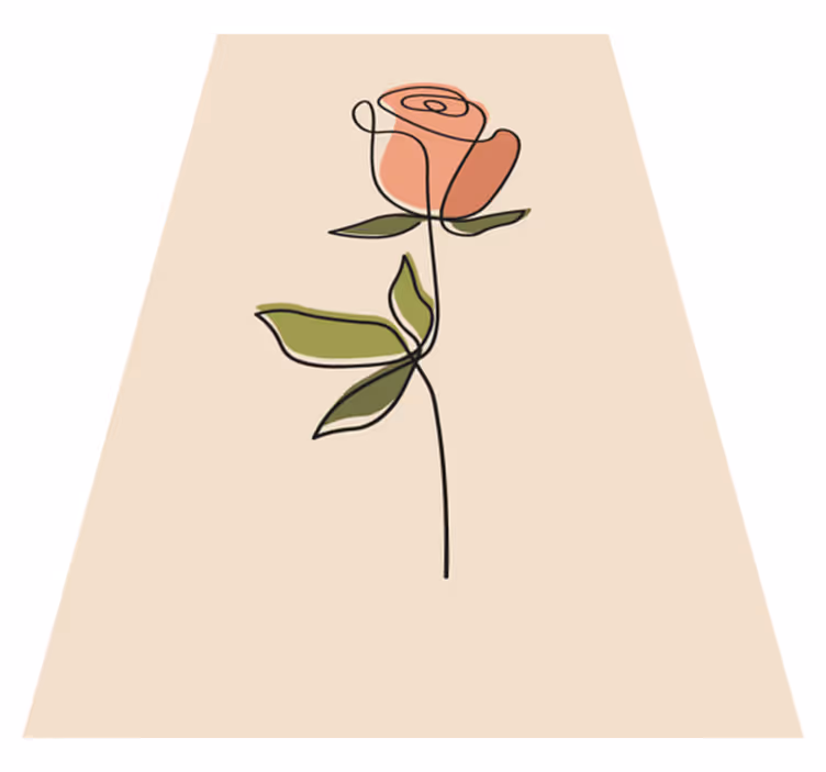 Vinylmatta beige en rad kontinuerliga blommor - Tenstickers
