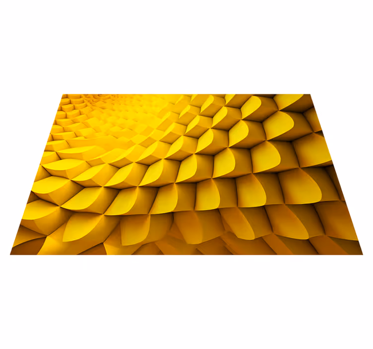 Vinylmatta gul futuristisk geometri - Tenstickers