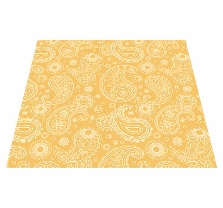 Vinylmatta gul arabisk paisley - Tenstickers