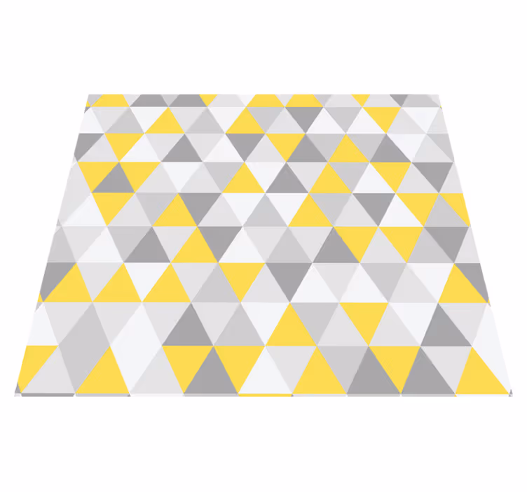 Vinylmatta gul gula och grå trianglar - Tenstickers