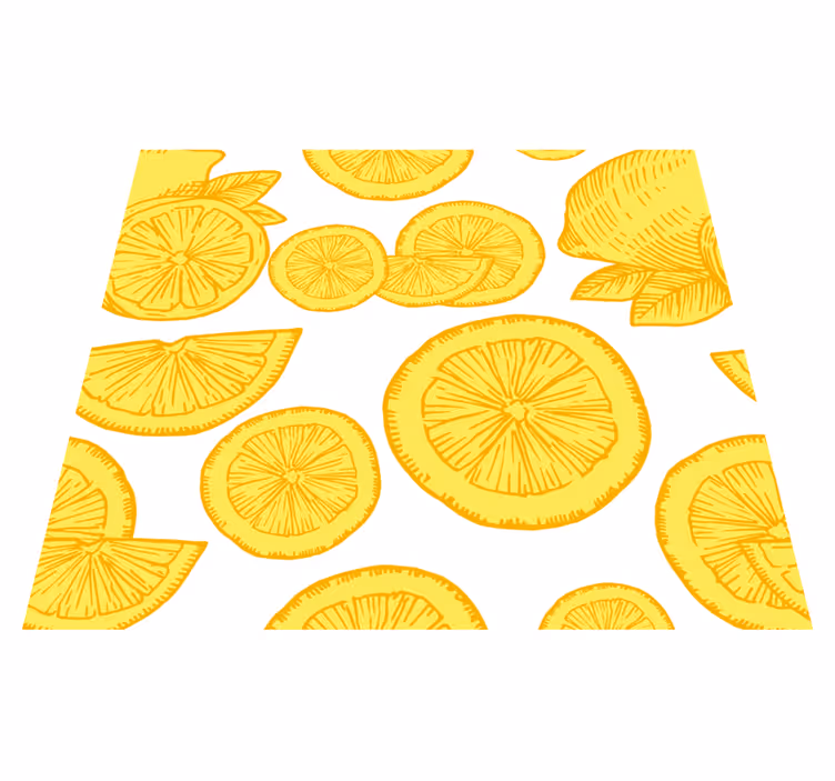 Vinylmatta gul apelsin och citron skiss - Tenstickers