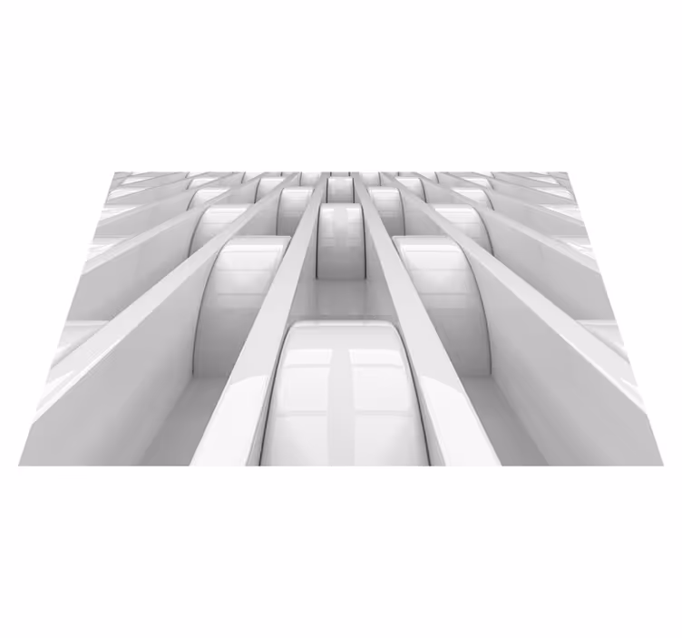 Vinylmatta vit 3d geometriska former design - Tenstickers