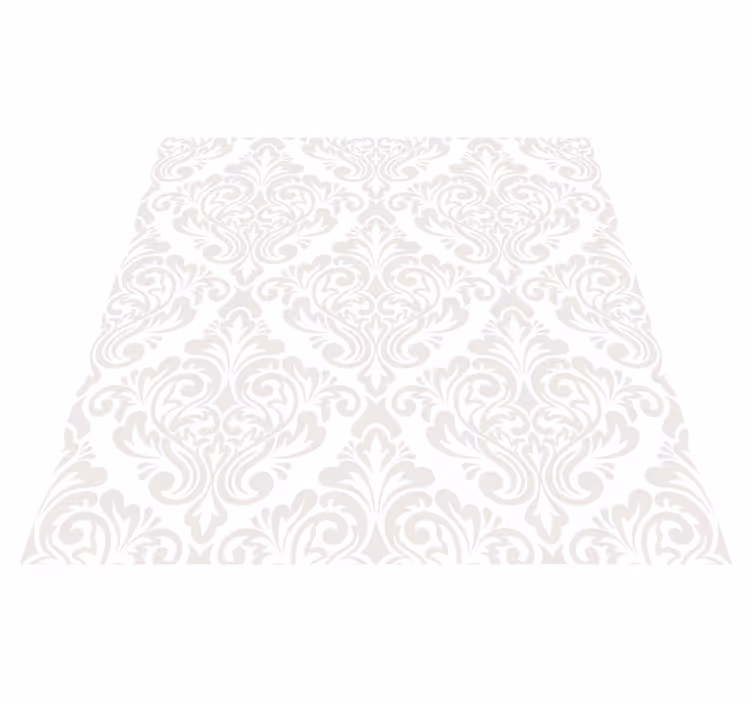 Vinylmatta vit vit damask - Tenstickers