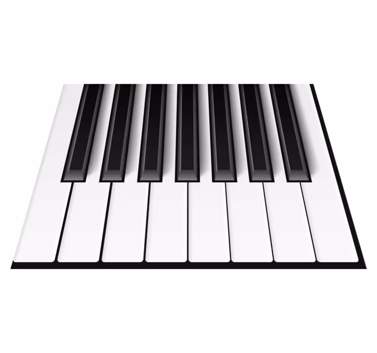 Vinylmatta vit pianotangenter - Tenstickers