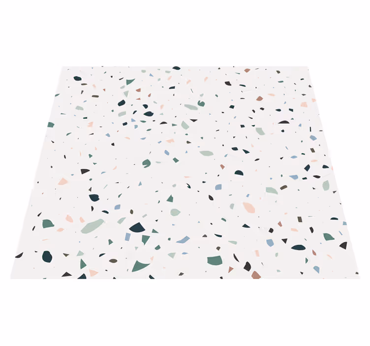 Vinylmatta vit white terrazo - Tenstickers