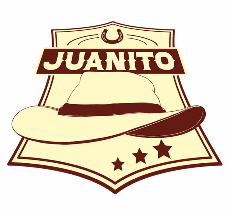 Vinylmatta brun cowboyhatt med namnet nevera - Tenstickers