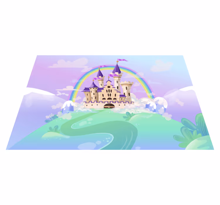 Vinylmatta lila prinsessk castle fototapet - Tenstickers