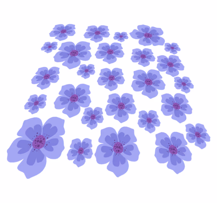 Vinylmatta lila lila blommor för cykel - Tenstickers