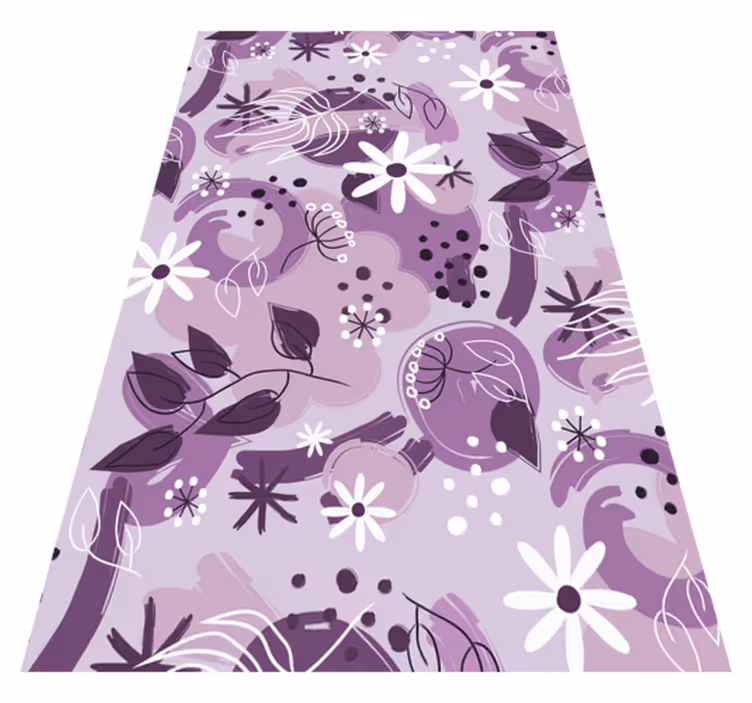 Vinylmatta lila olika lila blommor - Tenstickers