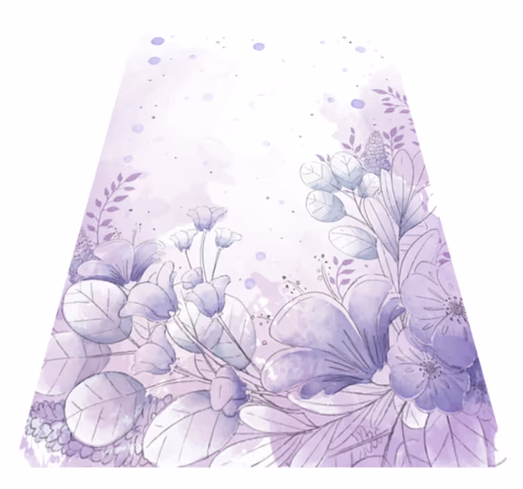 Vinylmatta lila lila och blå blommor - Tenstickers